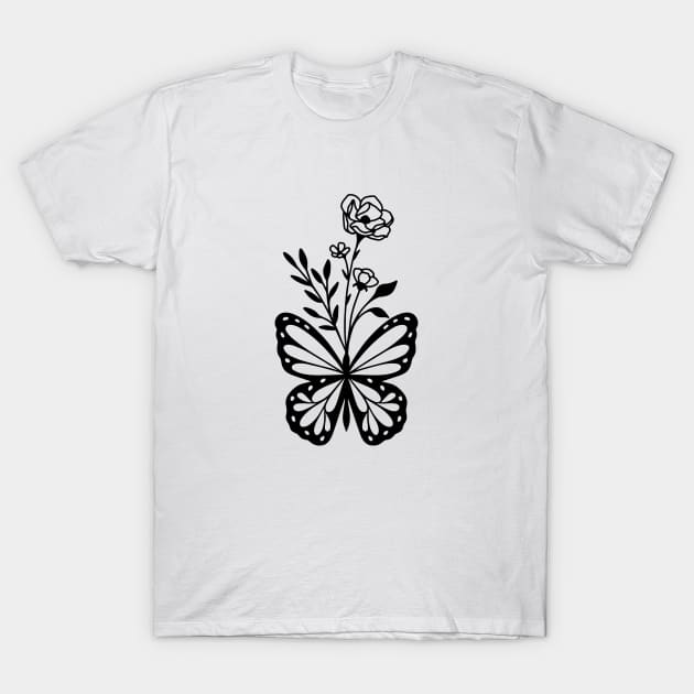 Flowers and butterfly T-Shirt by Vintage Dream